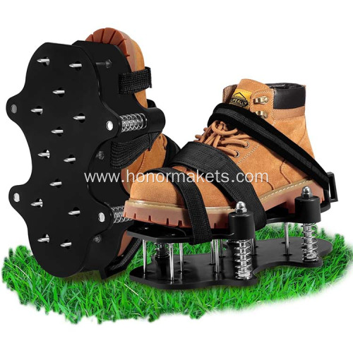 Lawn Aerator Shoes Spring-Loaded Design Patented Upgrade Double Layer Lawn Shoes Soil Yard Aerator Tool for Patio Garden